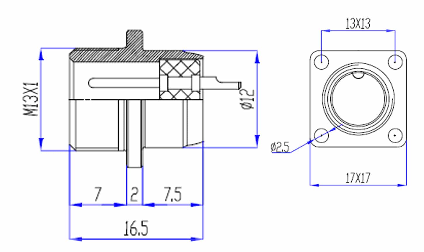 GX 12 Connector Video 4 Hole Flange Straight Socket 4 Pin - Renhotecpro.com