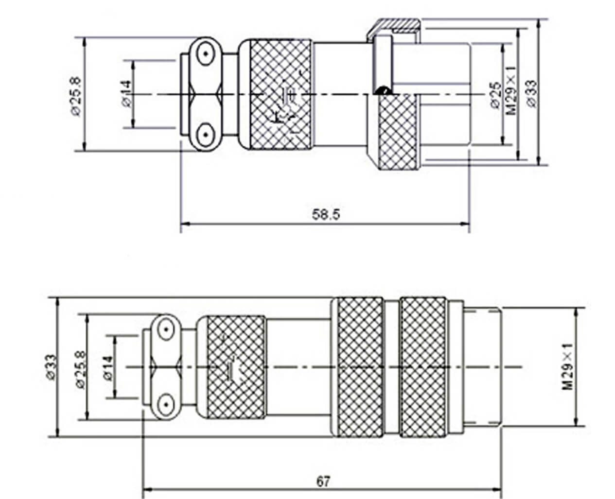 GX 30 Connector 4 Pin Doking Cable Plug Straight - Renhotecpro.com