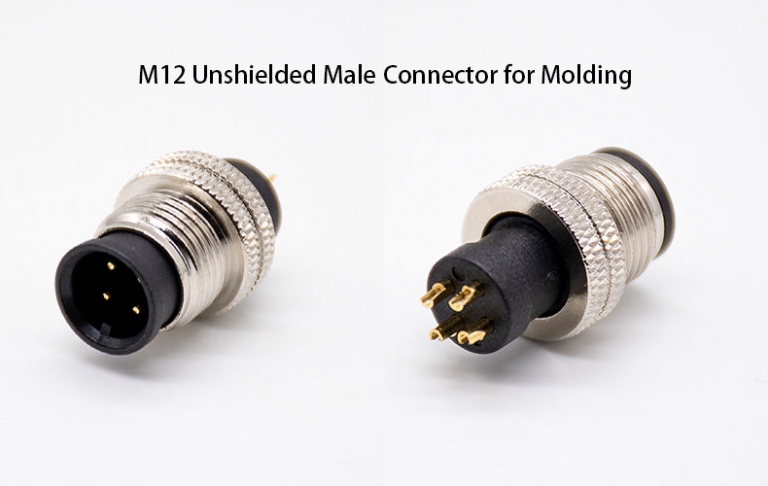 M12 Connector 4 Pin A Coded Male Straight Non Shield Molded Cable 1321