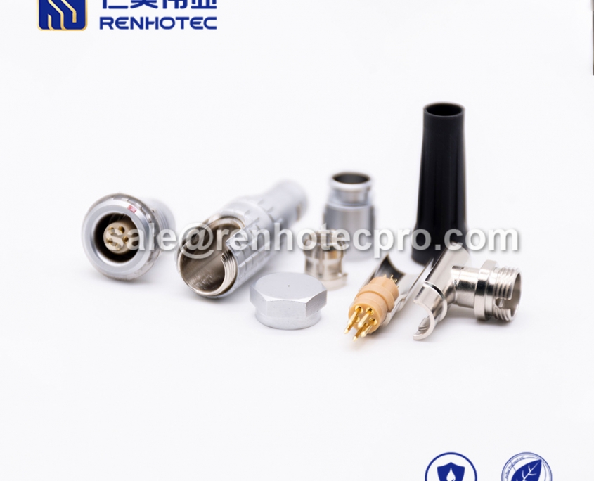 5 Pin LEMO Connector B Series Female Straight Push Pull Self-locking ...