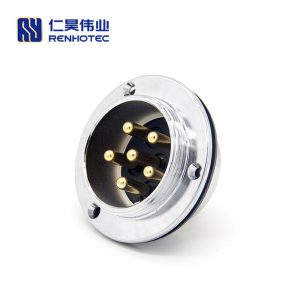 GX40 3 Hole Flange Plug Connector