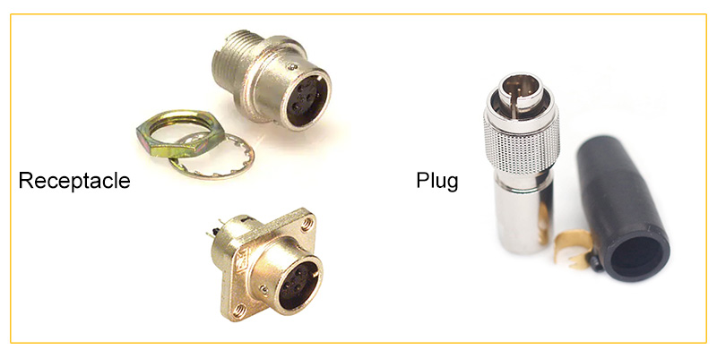 MXR-8P-8P Compatible, 8 Position Circular Connector Male Plug Solder Cup