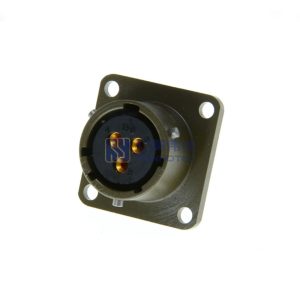MIL-DTL-26482 Series 1 MS3112E12-3S Female Box Mount Receptacle, 3 Pin PT02E-12-3S