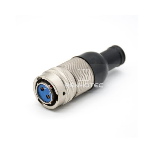 Y50DX 2 Pin Female Plug Straight Bayonet Coupling Solder Aluminum Alloy