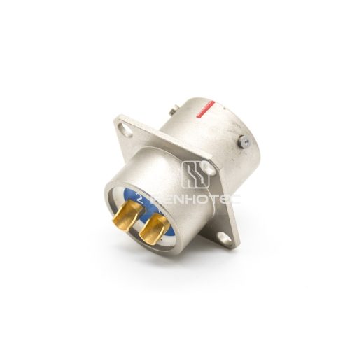 Y50DX 2 Pin Male Front Mount Square Flange Disc Socket — изображение 2