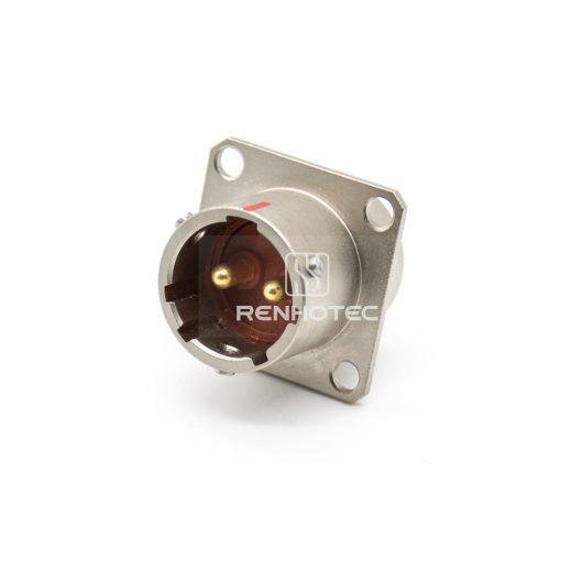 Y50DX 2 Pin Male Front Mount Square Flange Disc Socket