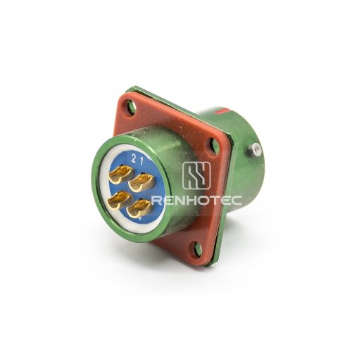 Y50DX-1204ZJ10L 4 Pin Male Front Mount Square Flange Disc Socket — изображение 2