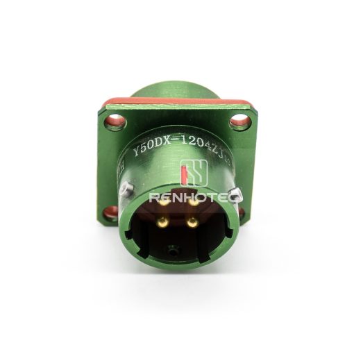 Y50DX-1204ZJ10L 4 Pin Male Front Mount Square Flange Disc Socket — изображение 3