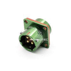 Y50DX-1204ZJ10L 4 Pin Male Front Mount Square Flange Disc Socket