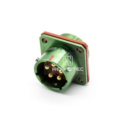 Y50DX-1405ZJ10L 5 Pin Male Front Mount Square Flange Disc Socket
