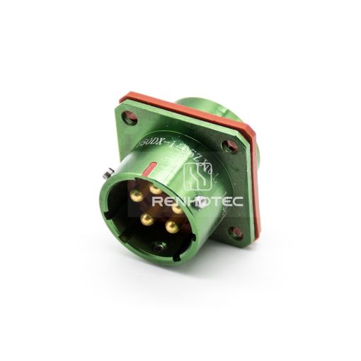 Y50DX-1405ZJ10L 5 Pin Male Front Mount Square Flange Disc Socket