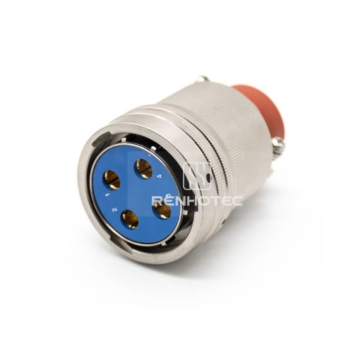 Y50DX 4 Pin Female Plug Straight Bayonet Coupling Solder Aluminum Alloy
