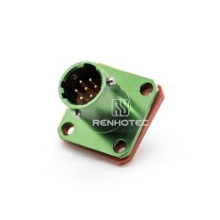Y50EX 7 Pin Male Front Mount Square Flange Disc Socket