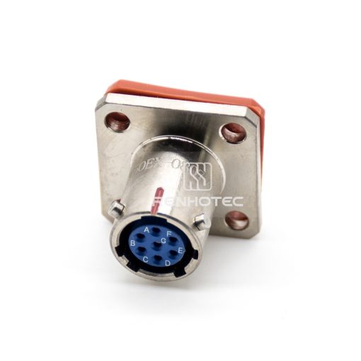 Y50EX-0807ZK10 7 Pin Female Front Mount Square Flange Disc Socket - Image 3