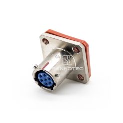 Y50EX-0807ZK10 7 Pin Female Front Mount Square Flange Disc Socket