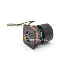 Alternative view of Y50EX-0807ZK14 7 Pin Female Straight PCB-Mount Bayonet Coupling for Front Bulkhead with Dust Cover