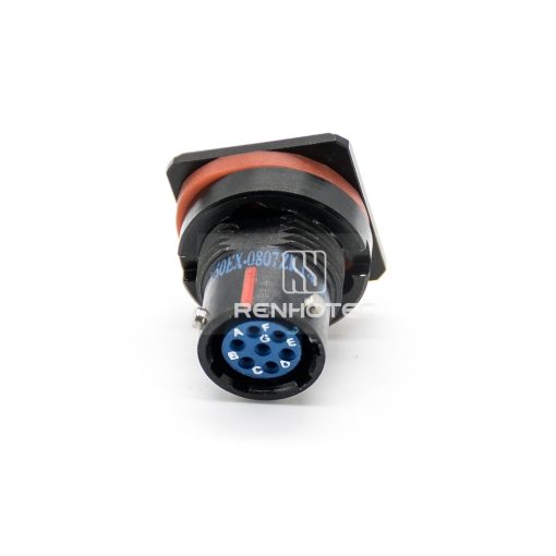 Y50EX-0807ZK14 7 Pin Female Straight PCB-Mount Bayonet Coupling for Front Bulkhead with Dust Cover - Image 3