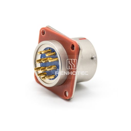 Y50EX-1412ZJ10 12 Pin Male Front Mount Square Flange Disc Socket - Image 2