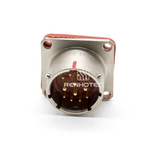 Y50EX-1412ZJ10 12 Pin Male Front Mount Square Flange Disc Socket - Image 3