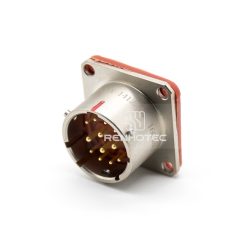 Y50EX-1412ZJ10 12 Pin Male Front Mount Square Flange Disc Socket
