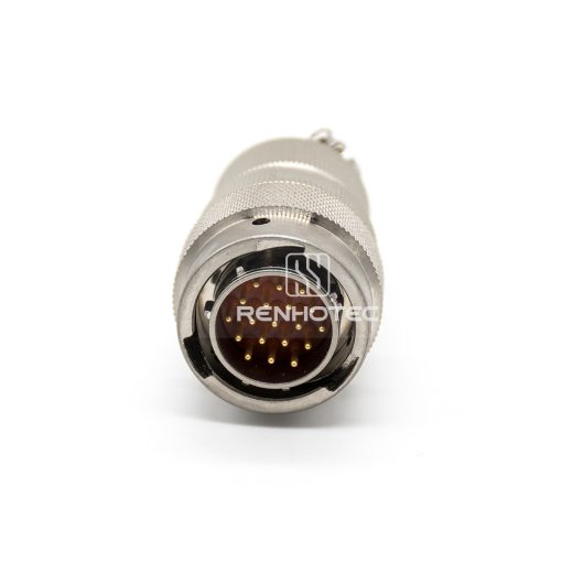 Y50EX 19 Pin Male Plug Straight Bayonet Coupling Solder Aluminum Alloy - Image 3