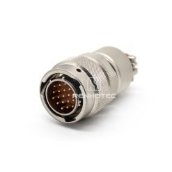 Y50EX 19 Pin Male Plug Straight Bayonet Coupling Solder Aluminum Alloy