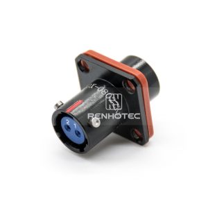 Y50X-0802ZK10 2 Pin Male Front Mount Square Flange Disc Socket