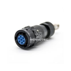 Y50X-1007TK6 7 Pin Female Plug Straight Bayonet Coupling Solder Spring Aluminum Alloy