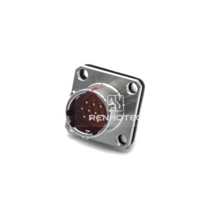 Y50X-1010ZJ10-B Bayonet Stainless Steel 10 Pin Male Front Mount Square Flange Disc Socket