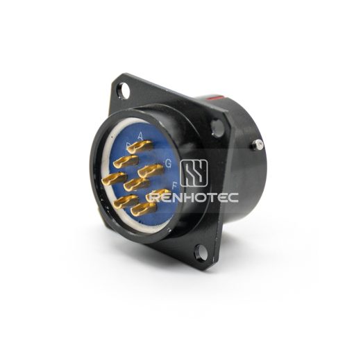 Y50X 8 Pin Male Front Mount Square Flange Disc Socket - Image 2