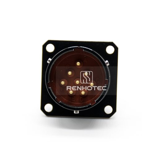 Y50X 8 Pin Male Front Mount Square Flange Disc Socket - Image 3