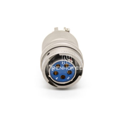 Y50X-1405TK2 5 Pin Female Plug Straight Bayonet Coupling Solder Aluminum Alloy - Image 3
