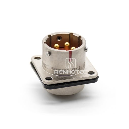 Y50X-1405ZJ10 5 Pin Male Front Mount Square Flange Disc Socket - Image 3