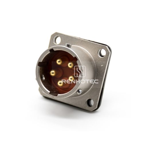 Y50X-1405ZJ10 5 Pin Male Front Mount Square Flange Disc Socket - Image 4