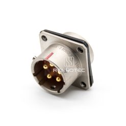 Y50X-1405ZJ10 5 Pin Male Front Mount Square Flange Disc Socket