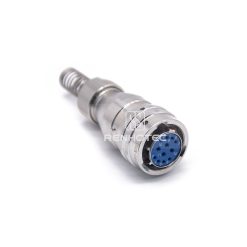 Y50X-1412TK6-B Bayonet Stainless Steel 12 Pin Female Plug with Spring-loaded Tail Clip