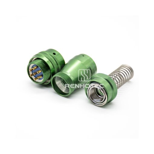 Y50X1007TK6-L 7 Pin Female Plug Straight Bayonet Coupling Solder Spring Aluminum Alloy - Image 4