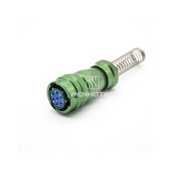 Y50X1007TK6-L 7 Pin Female Plug Straight Bayonet Coupling Solder Spring Aluminum Alloy