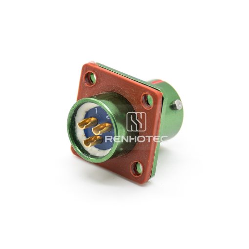 Y50X 3 Pin Male Front Mount Square Flange Disc Socket - Image 2