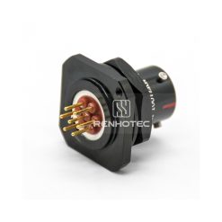 Alternative view of Y50XA-1007ZK14 7 Pin Female Straight PCB-Mount Bayonet Coupling for Front Bulkhead