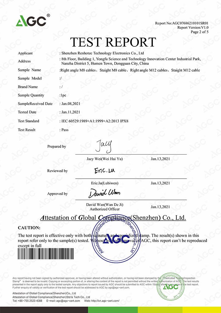 Renhotec-IPX8-Certification