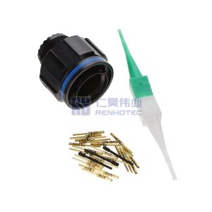 MIL-DTL-38999 Series III Connector, D38999/26ZC35PN Male Plug, No.13 Shell 22 Pin Crimp, Black zinc plating, N Orienta
