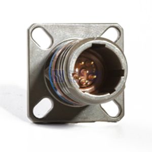 MIL-DTL-38999 Series III Connector, D38999/20FA35PN Male Square Flange Receptacle, No.9 Shell 6 Pin Crimp, Nickel, N O