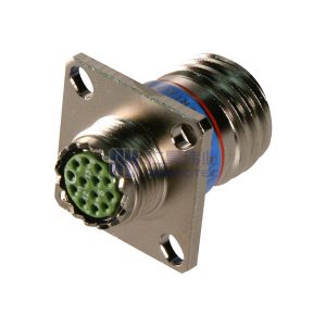 MIL-DTL-38999 Series III Connector, D38999/20FB35PN Male Square Flange Receptacle, No.11 Shell 13 Pin Crimp, Nickel, N