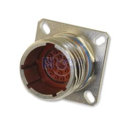 MIL-DTL-38999 Series III Connector, D38999/20FC35PN Male Square Flange Receptacle, No.13 Shell 22 Pin Crimp, Nickel, N