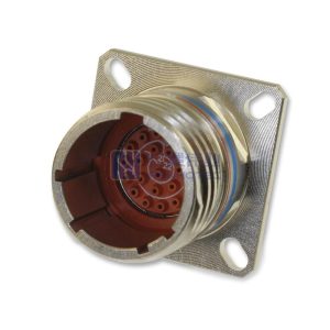 MIL-DTL-38999 Series III Connector, D38999/20FC35PN Male Square Flange Receptacle, No.13 Shell 22 Pin Crimp, Nickel, N
