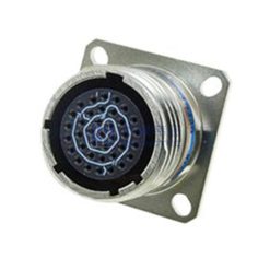 MIL-DTL-38999 Series III Connector, D38999/20FD35PN Male Square Flange Receptacle, No.15 Shell 37 Pin Crimp, Nickel, N