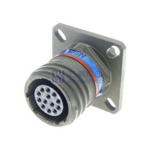 MIL-DTL-38999 Series III Connector, D38999/20WB35SN Female Square Flange Receptacle, No.11 Shell 13 Pin Crimp, N Orien