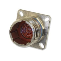 MIL-DTL-38999 Series III Connector, D38999/20WC35PN Male Square Flange Receptacle, No.13 Shell 22 Pin Crimp, N Orienta
