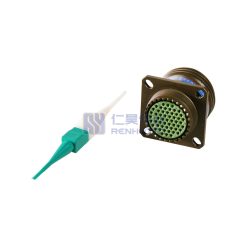 MIL-DTL-38999 Series III Connector, D38999/20WE35PN Male Square Flange Receptacle, No.17 Shell 55 Pin Crimp, Nickel, N